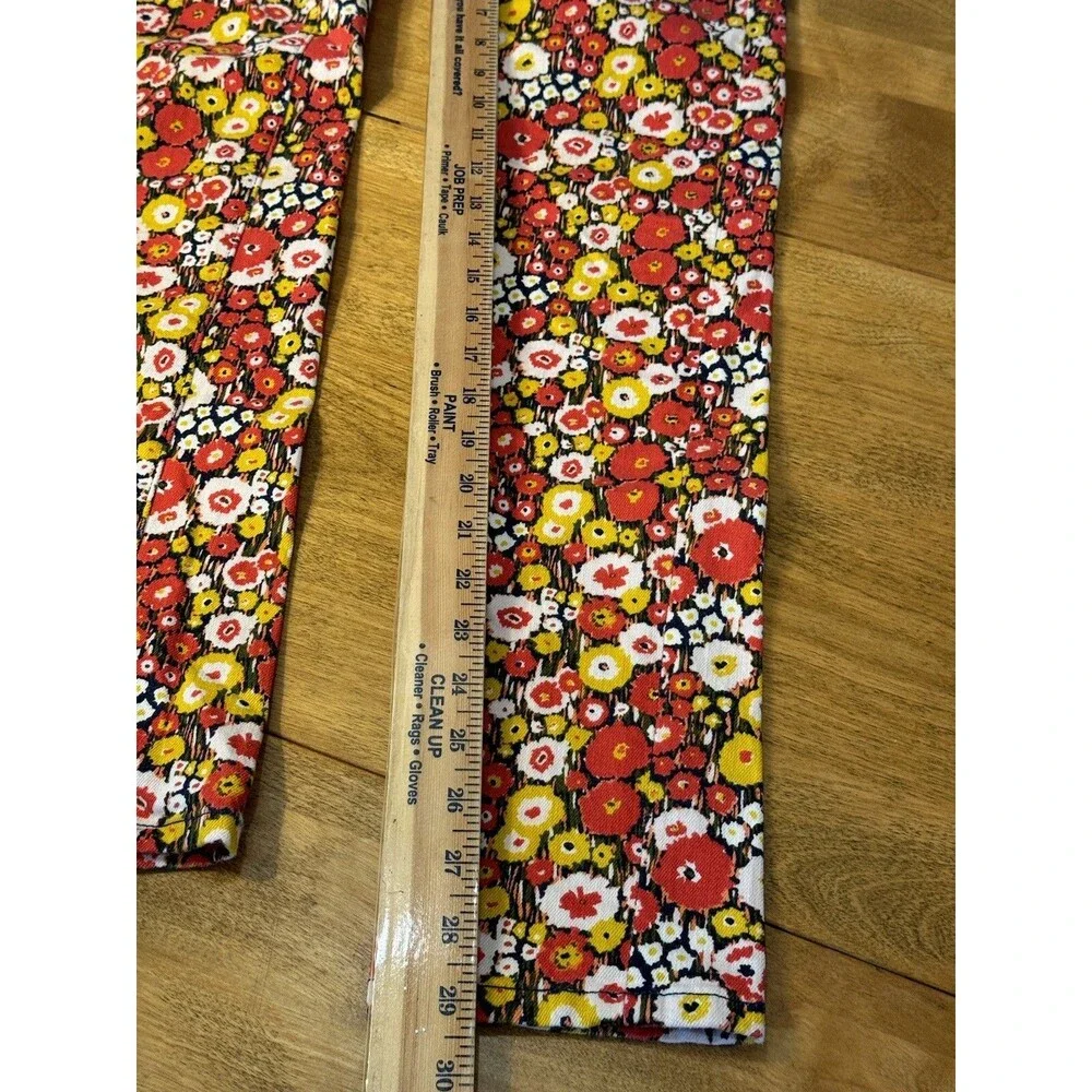 Kate Spade Saturday Red Yellow Floral Denim Stretch Boho Jeans Women's Sz 27